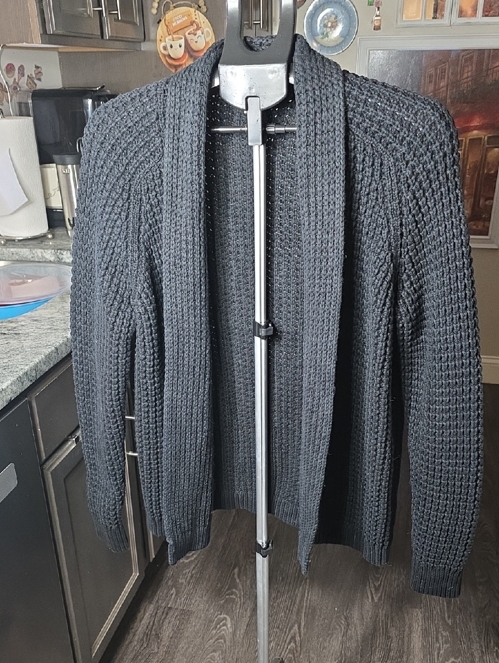 GAP Black Chunky Knit Open Front Cardigan